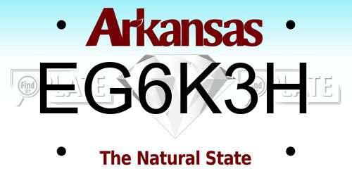 EG6K3H Arkansas License Plate