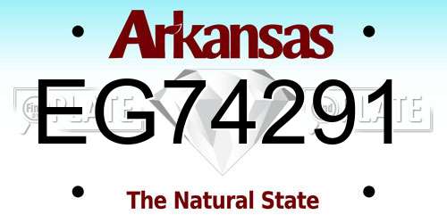 EG74291 Arkansas License Plate