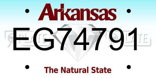 EG74791 Arkansas License Plate