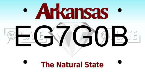 EG7G0B Arkansas License Plate