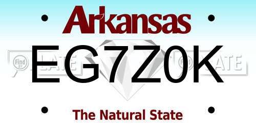 EG7Z0K Arkansas License Plate