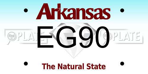 EG90 Arkansas License Plate