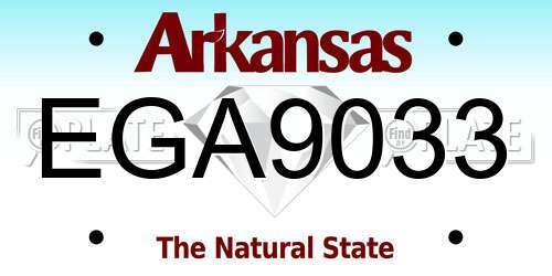 EGA9033 Arkansas License Plate
