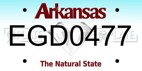 EGD0477 Arkansas License Plate
