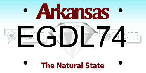EGDL74 Arkansas License Plate