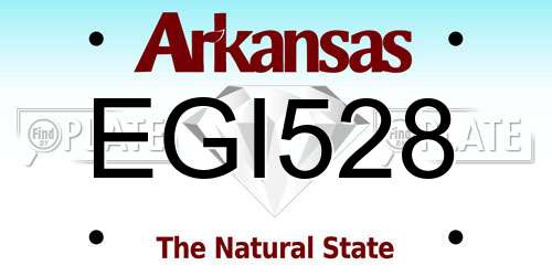 EGI528 Arkansas License Plate