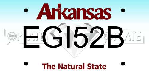 EGI52B Arkansas License Plate