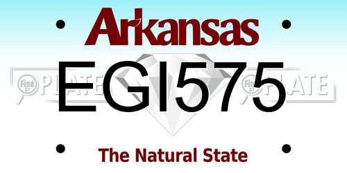 EGI575 Arkansas License Plate