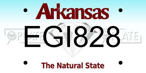 EGI828 Arkansas License Plate
