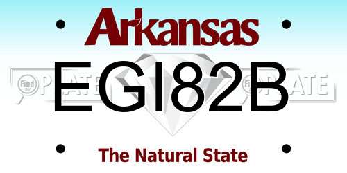 EGI82B Arkansas License Plate