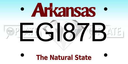 EGI87B Arkansas License Plate