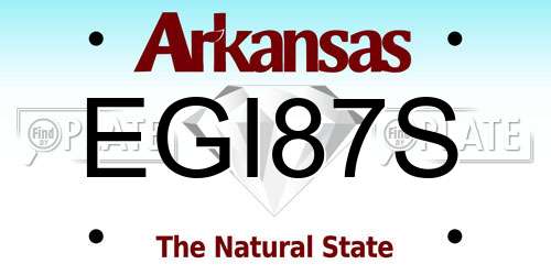 EGI87S Arkansas License Plate