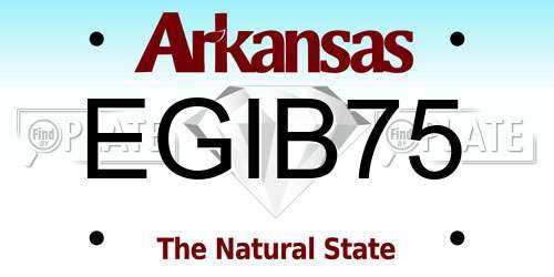 EGIB75 Arkansas License Plate
