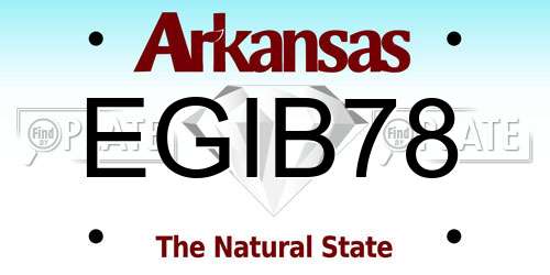 EGIB78 Arkansas License Plate