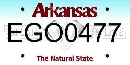 EGO0477 Arkansas License Plate