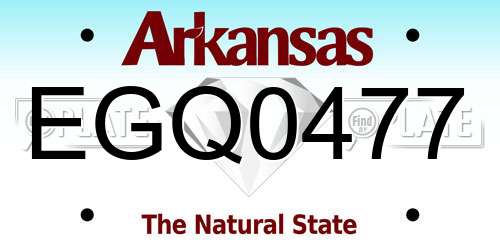 EGQ0477 Arkansas License Plate
