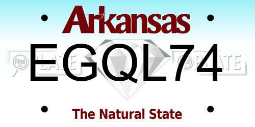 EGQL74 Arkansas License Plate