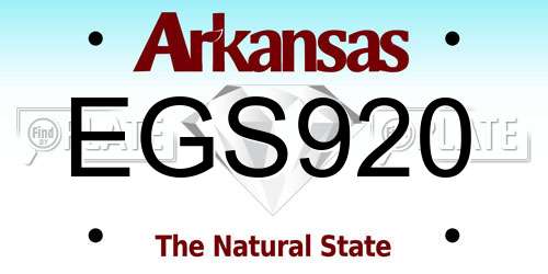 EGS920 Arkansas License Plate