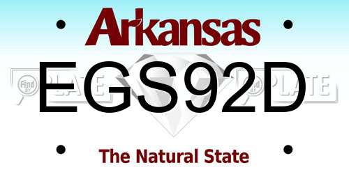 EGS92D Arkansas License Plate