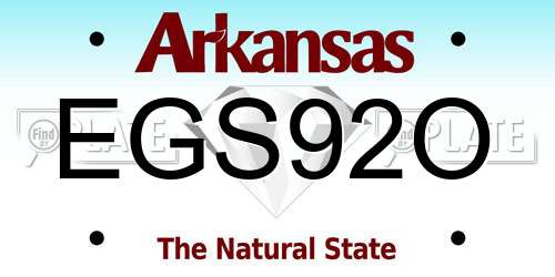EGS92O Arkansas License Plate
