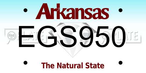 EGS950 Arkansas License Plate