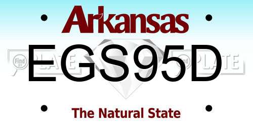 EGS95D Arkansas License Plate