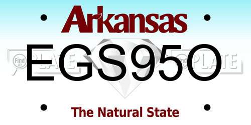 EGS95O Arkansas License Plate