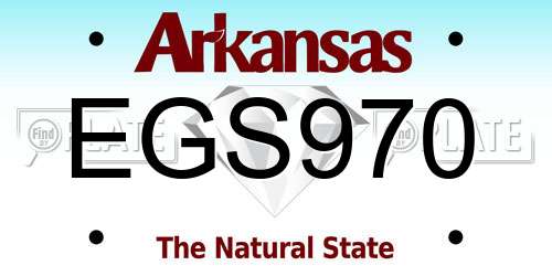 EGS970 Arkansas License Plate