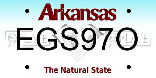 EGS97O Arkansas License Plate