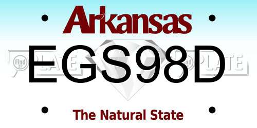 EGS98D Arkansas License Plate