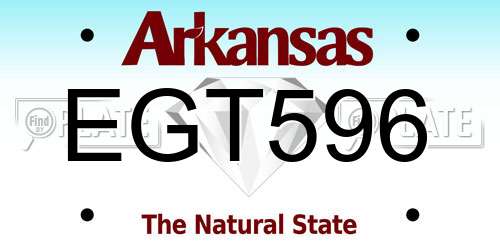 EGT596 Arkansas License Plate
