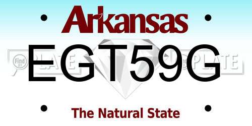 EGT59G Arkansas License Plate
