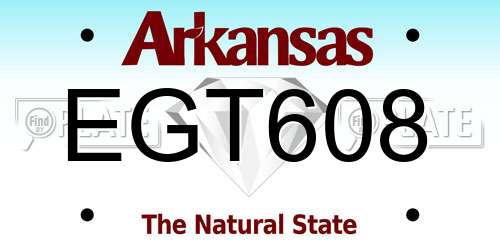 EGT608 Arkansas License Plate