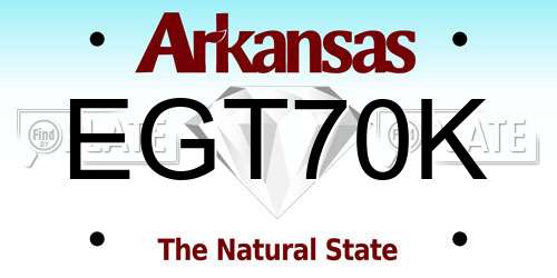 EGT70K Arkansas License Plate