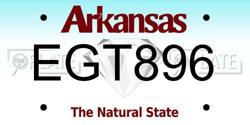 EGT896 Arkansas License Plate