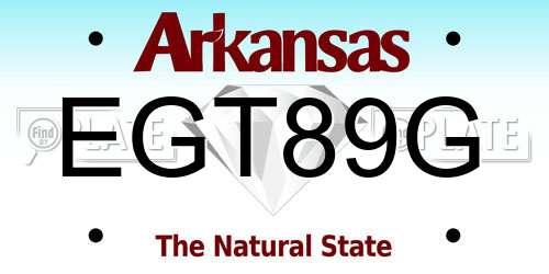 EGT89G Arkansas License Plate