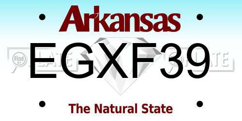 EGXF39 Arkansas License Plate