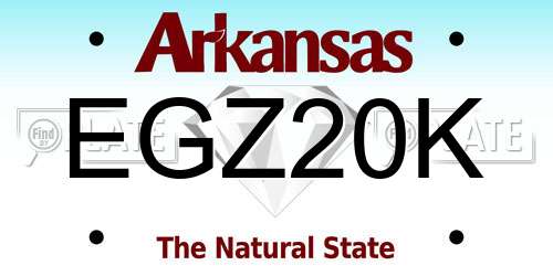 EGZ20K Arkansas License Plate