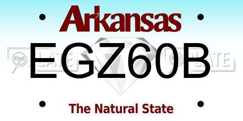 EGZ60B Arkansas License Plate