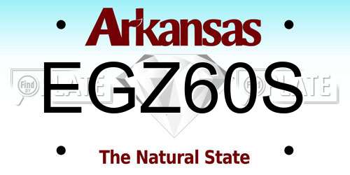EGZ60S Arkansas License Plate