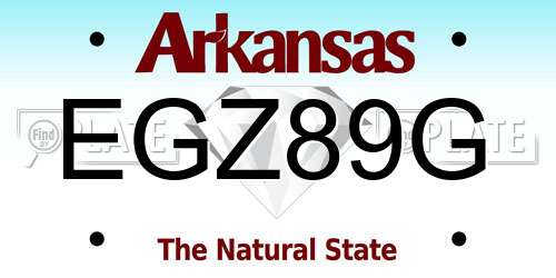 EGZ89G Arkansas License Plate