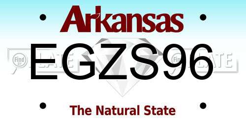 EGZS96 Arkansas License Plate