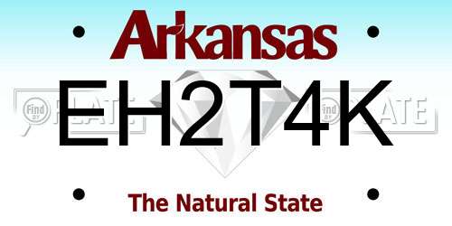 EH2T4K Arkansas License Plate