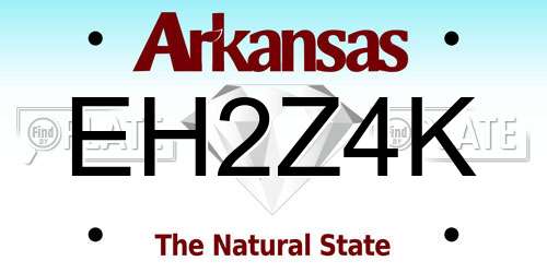 EH2Z4K Arkansas License Plate