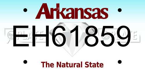 EH61859 Arkansas License Plate