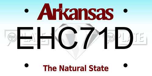 EHC71D Arkansas License Plate