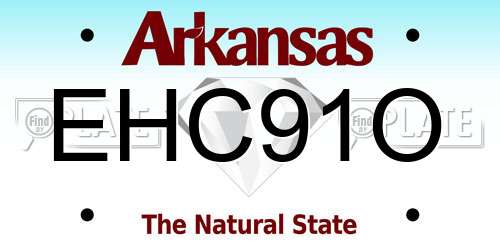 EHC91O Arkansas License Plate