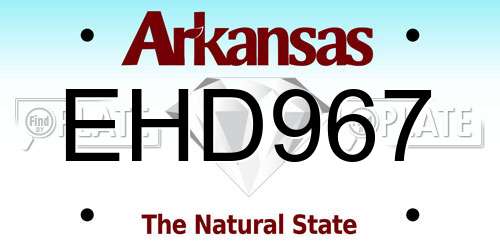 EHD967 Arkansas License Plate
