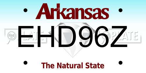 EHD96Z Arkansas License Plate