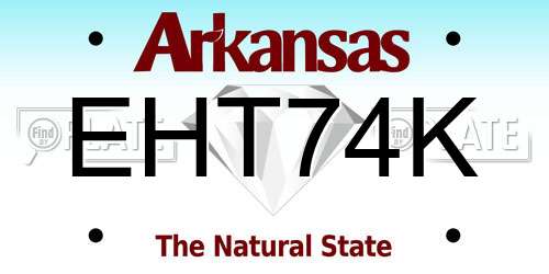 EHT74K Arkansas License Plate